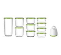FOSA Kit de mise sous vide alimentaire en récipients - 600-850-1350-2850 ml - Blanc et vert