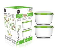 FOSA Lot de 2 contenants moyens réutilisables avec fermeture sous vide pour aliments - 850 ml (pompe à vide non incluse)