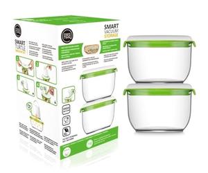 FOSA Lot de 2 contenants moyens réutilisables avec fermeture sous vide pour aliments - 850 ml (pompe à vide non incluse)