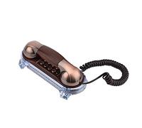 fosa Téléphones Mural Vintage, Téléphonés Fixes Filairerétro Fashion Lumière de Fond pour Maison/Hôtel(Cuivre Rouge)
