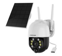 Foscam B4 Caméra de surveillance WLAN 2K 4 MP alimentée par batterie avec fonction de pivotement et d'inclinaison, panneau solaire inclus