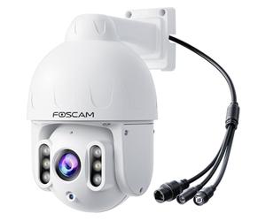 FOSCAM Caméra de sécurité extérieure PoE 4K/8MP, caméra de surveillance de sécurité domestique avec suivi automatique, zoom optique 4X, détection humain/véhicule IA, vision nocturne en couleur, audio