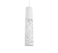 FOSCARINI lampe à suspension TRESS MOYENNE (Blanc - fibre de verre, métal chromé)