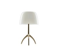 Foscarini Lampe de table Lumiere Piccola Dimbar Abat-jour blanc chaud-pied couleur champagne