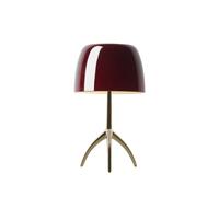 Foscarini Lampe de table Lumiere Piccola Dimbar Abat-jour rouge cerise-pied couleur champagne