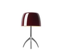 Foscarini Lampe de table Lumiere Piccola Dimbar Abat-jour rouge cerise-pied en aluminium