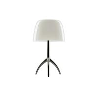 Foscarini Lampe de table Lumiere Piccola Dimbar Blanc chaud abat-jour-pied chromé noir