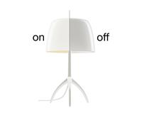 Foscarini Lumiere Lampe de table grande aluminium/blanc - avec interrupteurs