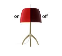 Foscarini Lumiere Lampe de table grande champagne/rouge - avec interrupteurs
