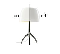 Foscarini Lumiere Grande Tavolo avec interrupteur Tischleuchte, noir-chrome / blanc