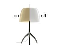 Foscarini Lumiere Grande Tavolo avec interrupteur Tischleuchte, noir-chrome / blanc chaud