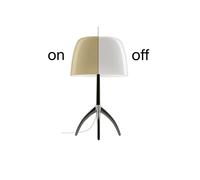 Foscarini Lumiere Lampe de table piccola noir chromé/blanc chaud - avec interrupteurs