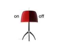 Foscarini Lumiere Piccola Tavolo avec interrupteur Tischleuchte, noir-chrome / rouge cerise