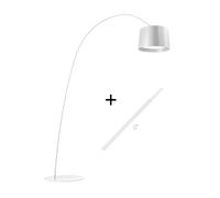 Foscarini Twiggy Terra LED Steh-/Bogenleuchte, blanc, avec bras d`extension