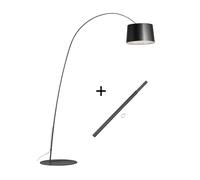 Foscarini Twiggy Terra LED Steh-/Bogenleuchte, gris graphite, avec bras d`extension