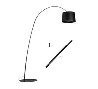Foscarini Twiggy Terra LED Steh-/Bogenleuchte, noir, avec bras d`extension