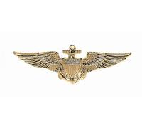 Fosco Industries Insigne Brevet Pilote Aviateur US Navy Doré Made in USA