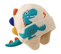 FOSDICK 1 Pièce Bonnet Enfant Garcon, Tricot Bonnet Garcon, Chauds Cagoule Enfant, Mignon Motif de Dinosaure Bonnet à Oreilles, Bonnet Hiver Enfant, Bonnet Enfants pour Bebe Garçons et Filles