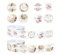 FOSDICK 1000 Pièces 2.5cm Autocollant Merci, Etiquette Merci Autocollante, Étiquettes de Remerciement, Autocollants Rondes pour Emballage Enveloppe Cadeaux Cuisson Mariage