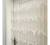 FOSDICK 2 Kits Noeud Decoration a Suspendre, 2M Guirlande Perles Noeud Rose et Blanc, Decoration Rose Nœuds Suspendue Guirlande Banderole pour Fete Deco Anniversaire Mariage Baby Shower Deco Maison