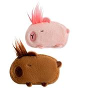 FOSDICK 2 Pièces Trousse Capybara Kawaii Trousse Scolaire Capibara Pencil Case en Peluche Capybara Papeterie avec Post It PP Clips Fourniture Scolaire Kawaii pour Enfants Ado Étudiants Adultes