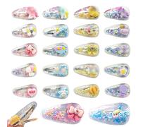 FOSDICK 20 Pièces Barettes Cheveux Fille Licorne, Mignon Princesse Barrette Cheveux Fille, Barrettes à cheveux Licorne, Colorées Brillant Barette pour Filles Ados Enfants, Cadeau Anniversaire, Fête