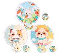 FOSDICK 3 PCS Éventail Rond Pliant, Eventail Pliable, Eventail Rond Pliable de Poche, Mini Éventails Ronds Pliants, Éventails Pop up Pliant à Main Portable, pour Festival, Mariage, Fête, Animal