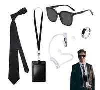 FOSDICK 5 PCS Agent Costume Accessoires, Ensemble de Costumes de Services secrets Accessoires de Costumes pour Cosplay