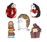 FOSDICK 5 Pièces Broche Hérisson Mignon, Enamel Pin Badges avec Motif Cartoon Badge Pin Émail pour DIY Kleidung Pullover Hemdjacke Rucksack Hut