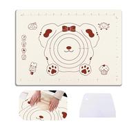 FOSDICK 50x40cm Tapis de Cuisson, Tapis Silicone, Réutilisable Tapis Patisserie et Grattoir à Pâte, Réutilisable Tapis de Pâte, Tapis de Cuisson Four pour macarons, soufflés, pizza