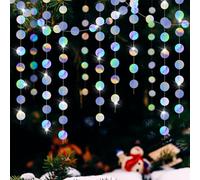 FOSDICK 65.6Ft Coloré Glitter Papier Dot Guirlande, Guirlande en Papier Paillettes, Suspendu Arc-en-Ciel Rond Streamer, Petite Rond Décoration de Fête Bannière pour Décoration de Mariage Anniversaire