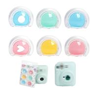 FOSDICK 6Pcs Close Up Couleur Lens Filtre Set pour Fujifilm Instax Mini 12, Filtres Objectif pour Appareil Photo Instantané, Filtre Couleur de Caméra,Bleu Rouge Vert Orange,avec Motif Cœurs Circulaire