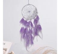 FOSDICK Attrape Reve avec Plumes, Attrape Reve Geant Violet, Handmade Capteur de Rêves pour Chambre Maison Décoration, Tenture Murale Mobile Decoratif Filles Enfants Cadeau