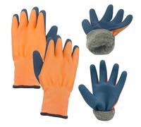 FOSDICK Gants de Travail Thermiques avec Doublure en Polaire, Gants de Travail Imperméables Hiver, Revêtement en Latex, Antidérapant, pour Jardinage Pêche Lavage de Voiture Congélation Travail, L