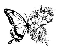 FOSDICK Sculpture Murale en Métal Noir, Décoration Murale Metal Moderne avec Papillon pour Chambre à Coucher, Salon, Cuisine, Salle de Bain ou Jardin - Art Mural Minimaliste et Élégant