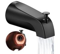 Fosenlion Bec de baignoire universel avec inverseur, bec de robinet de baignoire mural à montage avant, filetage IPS 1,27 cm, compatible avec Westbrass E531D-1F-62 de rechange (noir mat)