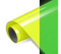 FOSER Film de traceur textile, film à repasser phosphorescent, 30,5 cm × 150 cm, film de transfert pour traceur, film flexible pour textiles, tissus (jaune-vert fluorescent)