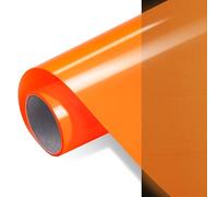 FOSER Film de transfert textile - Film à repasser réfléchissant - 30,5 cm x 150 cm - Film de transfert pour traceur - Film flexible pour textiles, tissus (orange fluorescent)