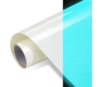 FOSER Film de transfert textile - Film à repasser réfléchissant textile - 30,5 cm x 150 cm - Film de transfert pour traceur - Film flexible pour textiles, tissus (blanc/bleu fluorescent)