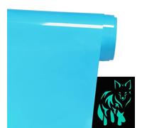 FOSER Film textile pour traceur, éclaire dans l'obscurité, film pour traceur 30,5 cm × 1,5 m, vinyle pour transfert thermique, film de transfert à repasser pour textile, pour DIY T-shirt, tissus