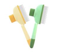 FOSER Lot de 2 peignes anti-puces auto-nettoyants pour chiens et chats (vert + jaune)