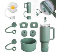 FOSFUKEER Stanley Cup Kit d'accessoires pour tasse, comprend 6 bouchons en silicone anti-fuite, 2 couvercles en paille, 1 coque en silicone pour gobelets Stanley de 1,2 l et 850 ml, tasses non