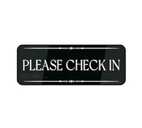 FOSHIN Panneau en acrylique pour mur ou porte avec inscription « Please Check In » - Décoration d'intérieur et d'extérieur pour la maison, le bureau, le travail - 25,4 x 7,6 cm