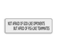 FOSHIN Panneau en plastique acrylique avec inscription « Not Afraid Of Godlike Opponents But Afraid Of Piglike Teammates » 25,4 x 7,6 cm