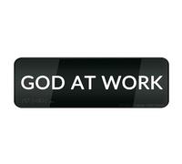 FOSHIN Panneau « God At Work » - 25,4 x 7,6 cm - Autocollant en acrylique pour porte ou mur