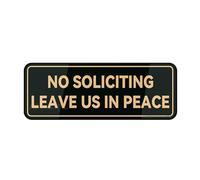 FOSHIN Panneau informatif en plastique acrylique « Fancy No Soliciting Leave Us In Peace » - 7,6 x 25,4 cm - Résistant à la décoloration - Utilisation en intérieur/extérieur