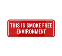 FOSHIN Panneau informatif en plastique acrylique « This Is A Smoke Free Environment » durable avec ruban adhésif double face 25,4 x 7,6 cm