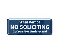 FOSHIN Panneau pour porte en plastique acrylique avec inscription « Fancy What Part Of No Soliciting Do You Not Understand » - 25,4 x 7,6 cm - Autocollant - Design moderne - Facile à installer