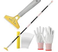 FOSHIO 152cm Grattoir à manche long, Industry Grattoir avec 20 Lames, 4 pouces Grattoir Peinture, Grattoir Plancha pour Papier Peint, Grattoirs pour Vitre, pour Colle, Idéal pour Nettoyer