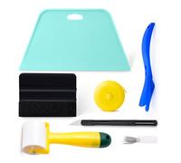 FOSHIO Kit de papier peint, y compris outil de lissage du papier peint, raclette à cartes, rouleau à coudre, cutter papier cadeau, couteau Exacto, ruban à mesurer, outils pour papier peint pour
